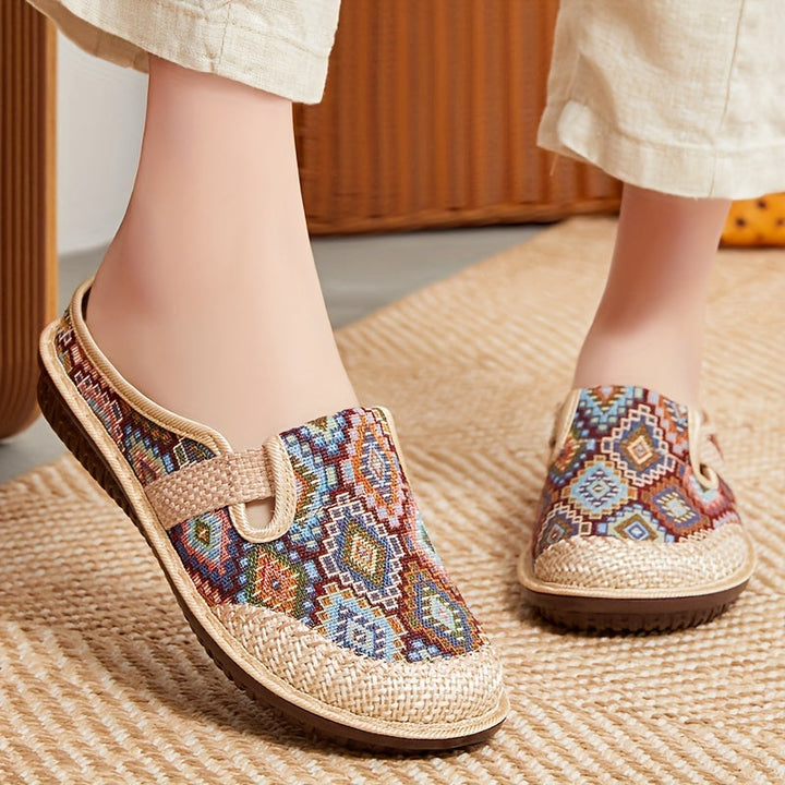 Grace | Tan Woven Comfort Slip-Ons — view 8