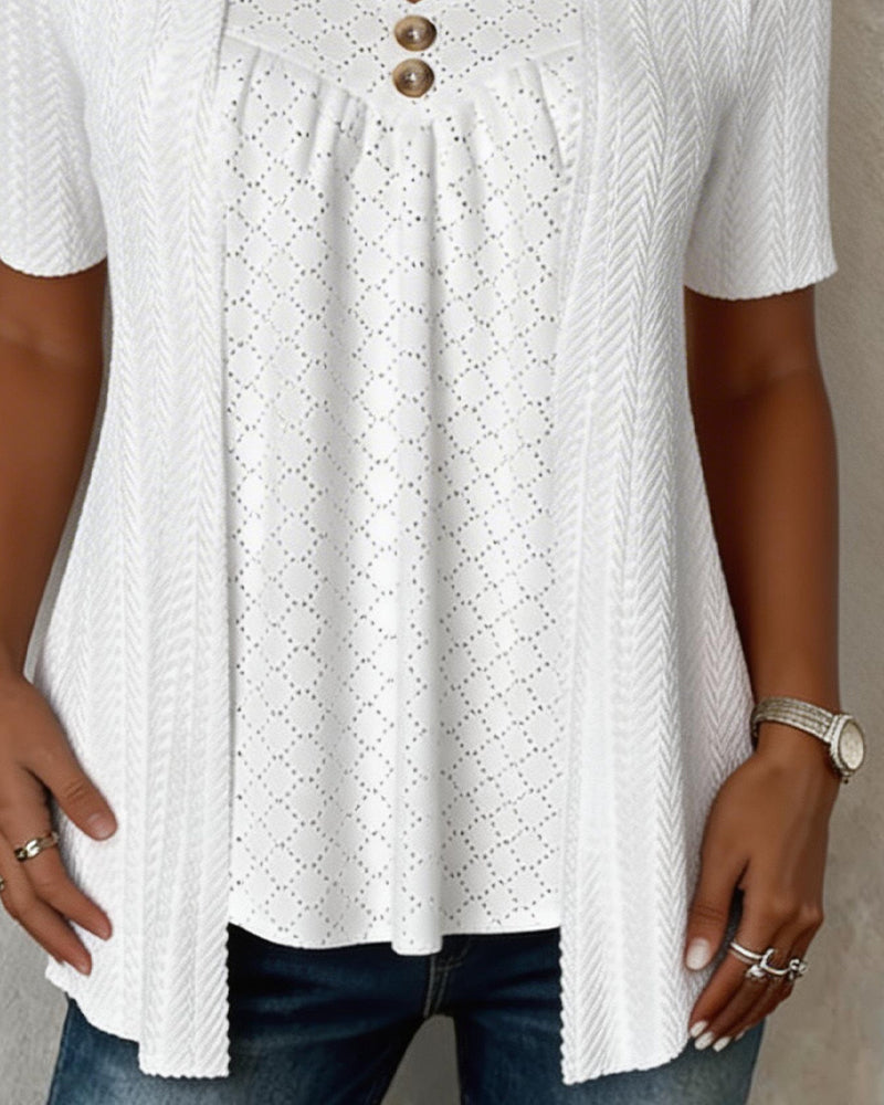Carol | Layered Collar Patchwork Shirt — view 3
