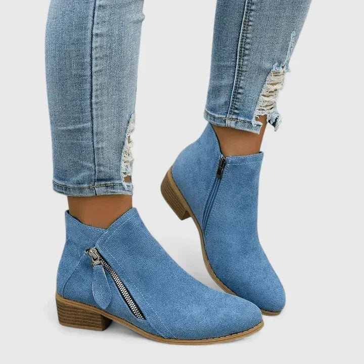Ainsley | Beige Block Comfort Boots