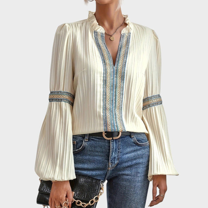 Isla | Vintage Blouse with V-neck