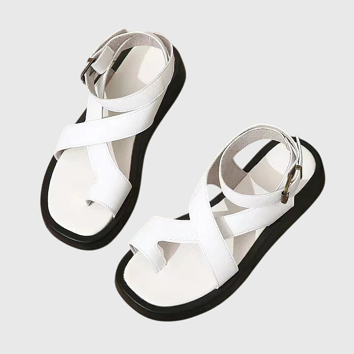 Tess | Black Comfort Block Heel Sandals — view 4