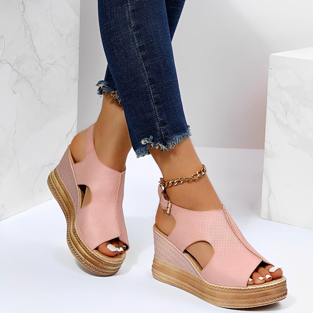 Kit | Silver Platform Wedge Sandals — view 3
