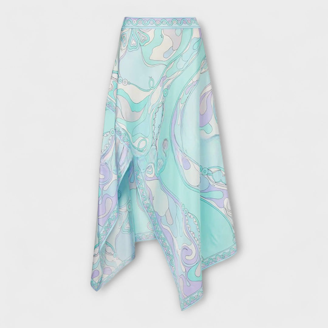 Everly | Halter Top and Asymmetrical Midi Skirt Set
