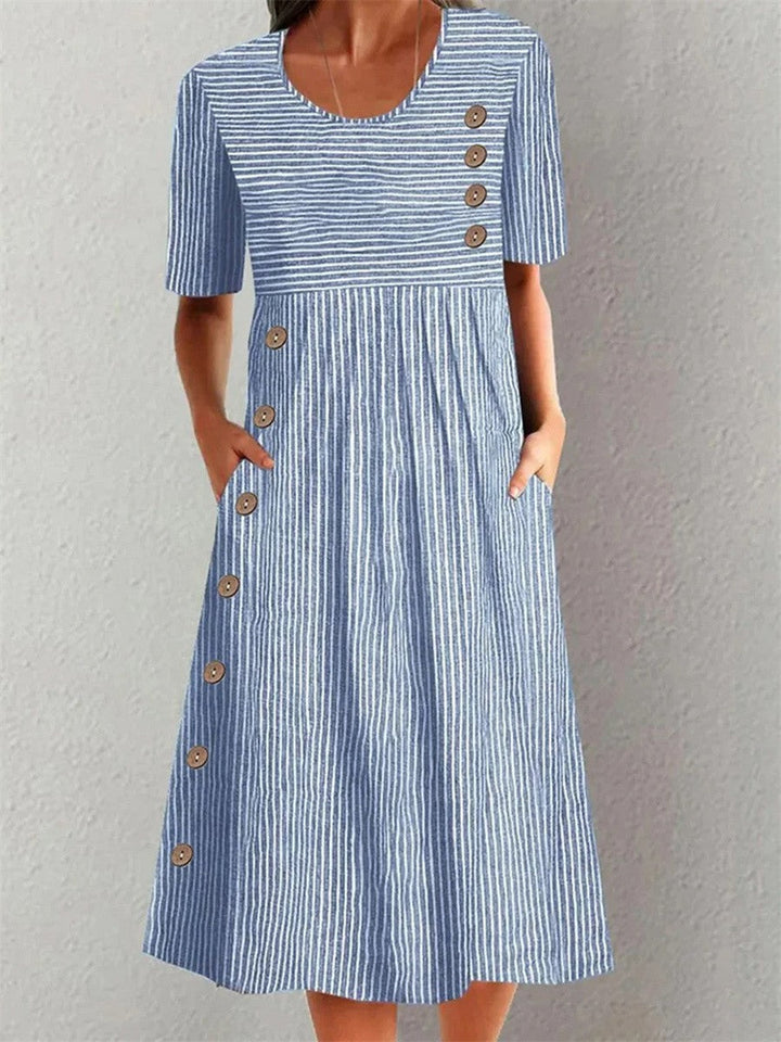 Coralie | Crisp Striped Summer Maxi