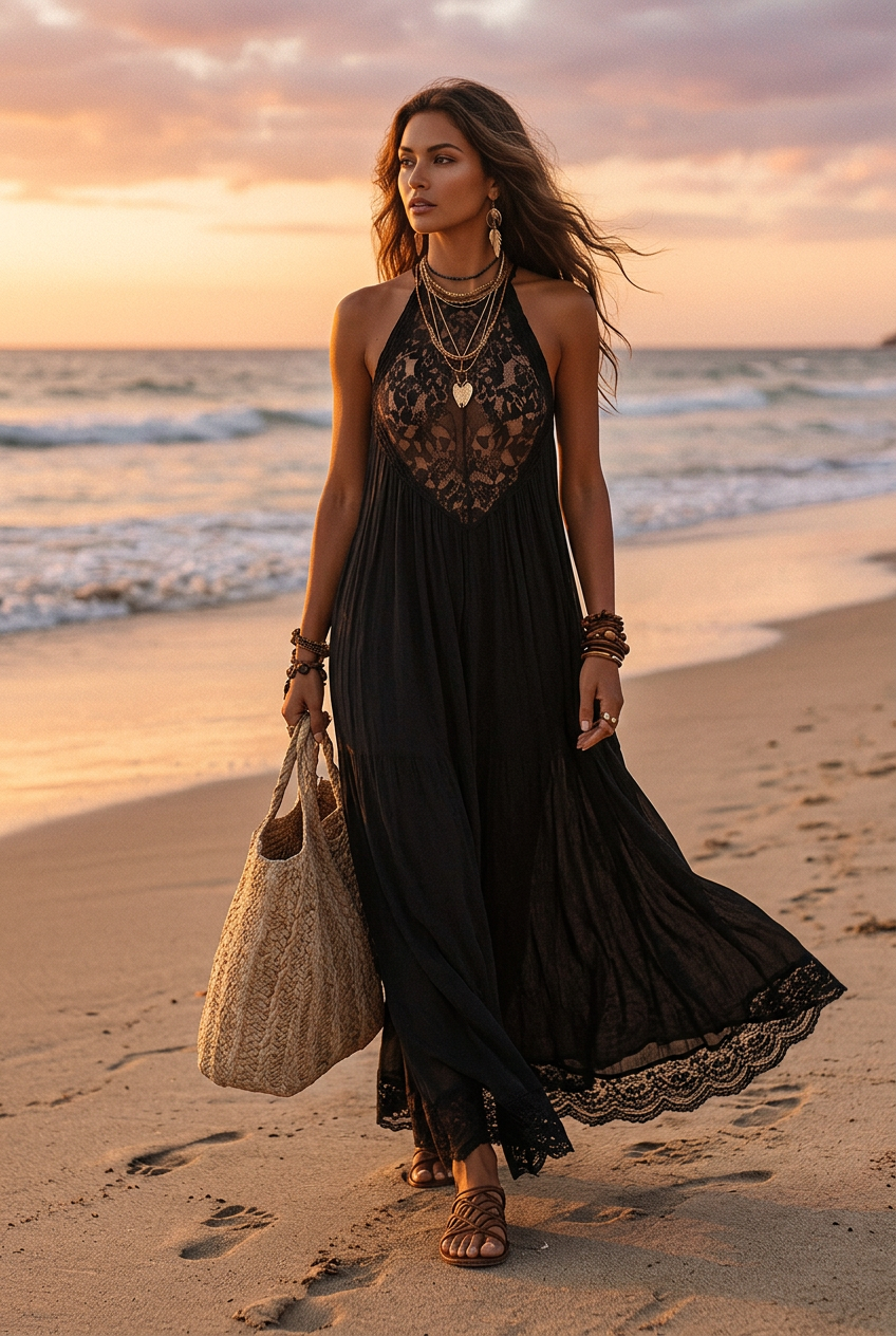 Esme | Sleeveless Drape Maxi Dress — view 4