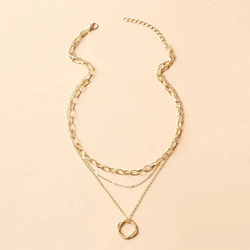 Philippa | Retro Gold-Tone Layered Necklace — view 3