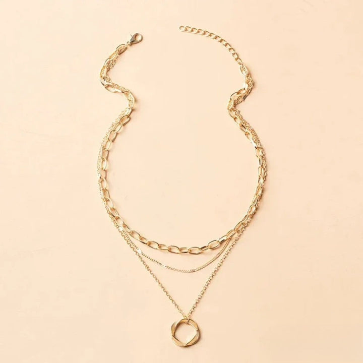Philippa | Retro Gold-Tone Layered Necklace — view 3