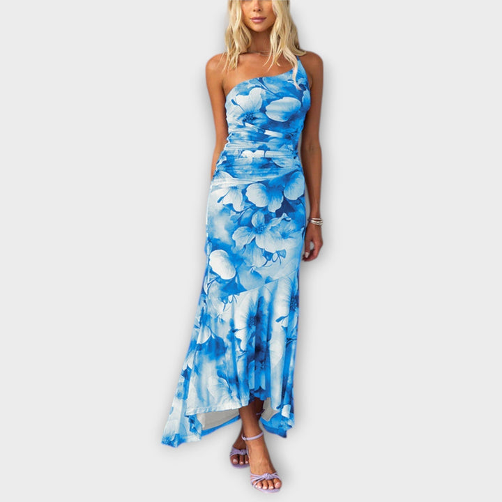 Pia | Maxi Dress with Asymmetrical Ruching