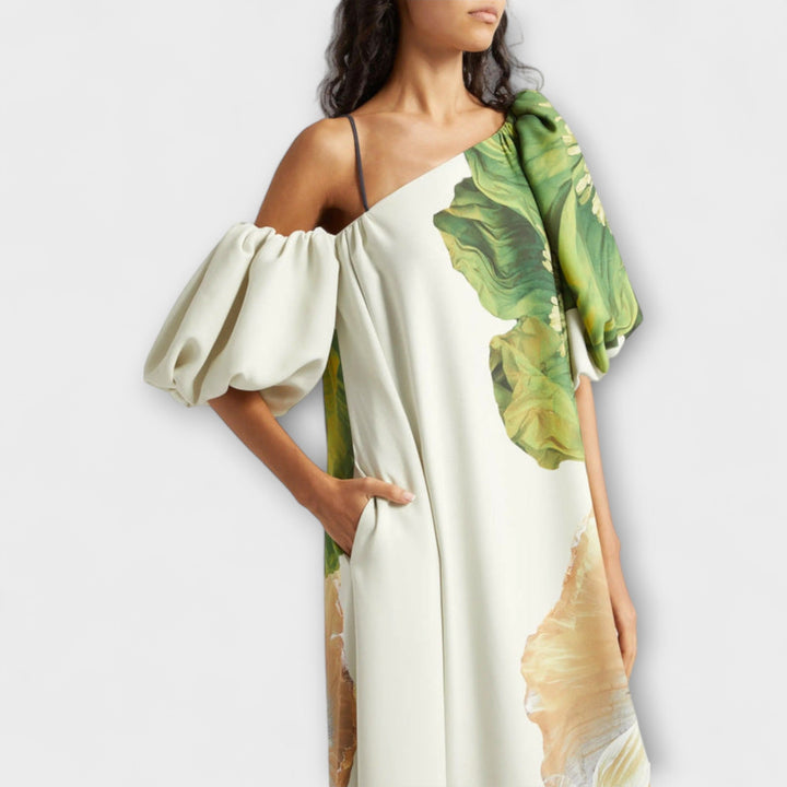Melody | Asymmetrical Maxi Flower Dresses