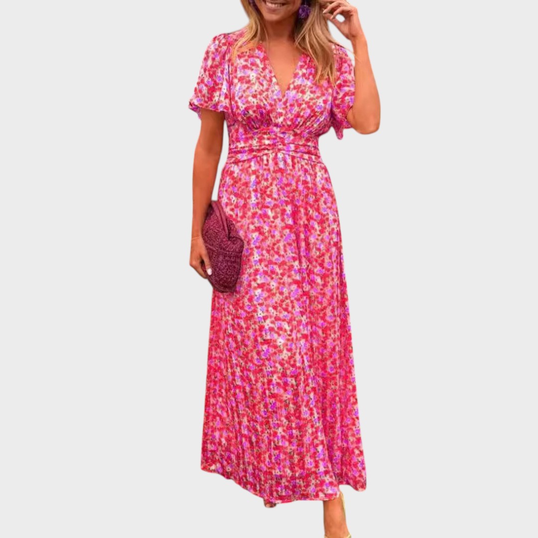 Sandrine | Elegant Long Dress with V-Neck