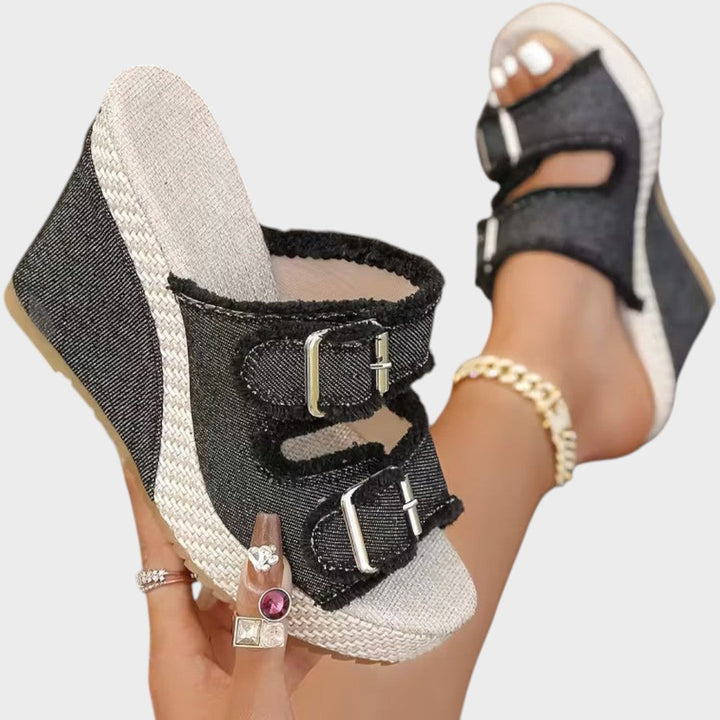 Atelier | Fray Edge Wedge Sandals