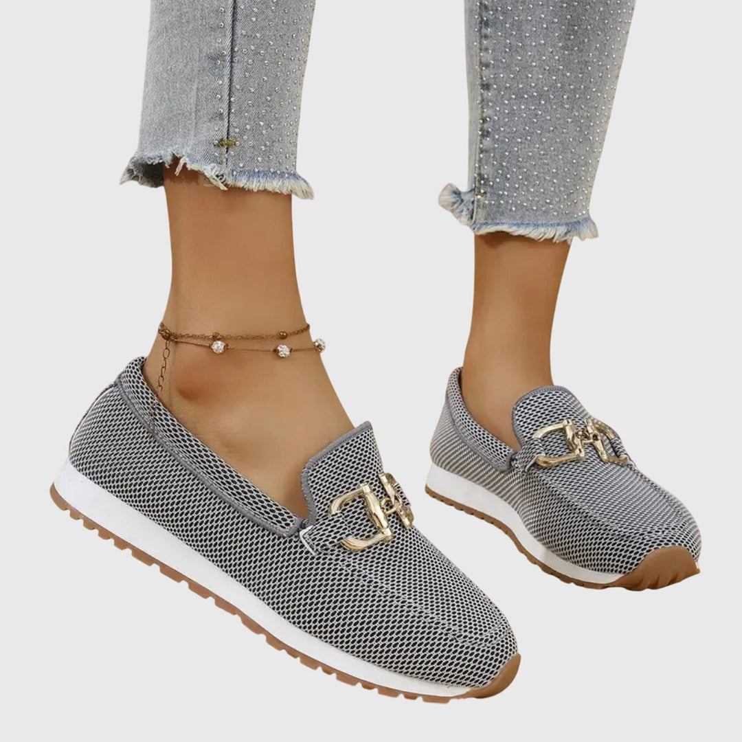 Susie | Gold Cushioned Sneakers — view 4