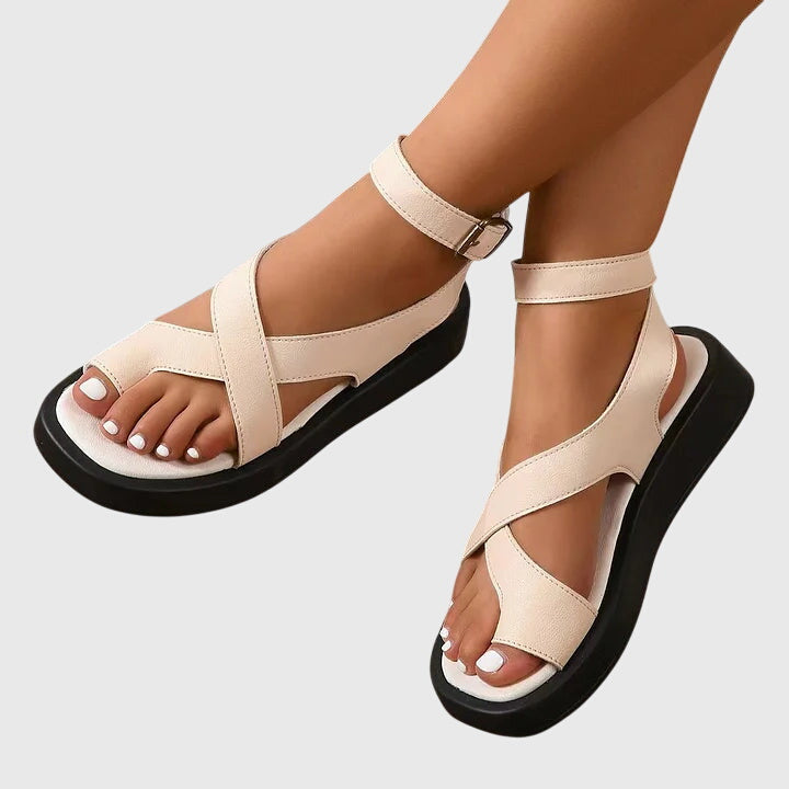 Tess | Black Comfort Block Heel Sandals — view 3