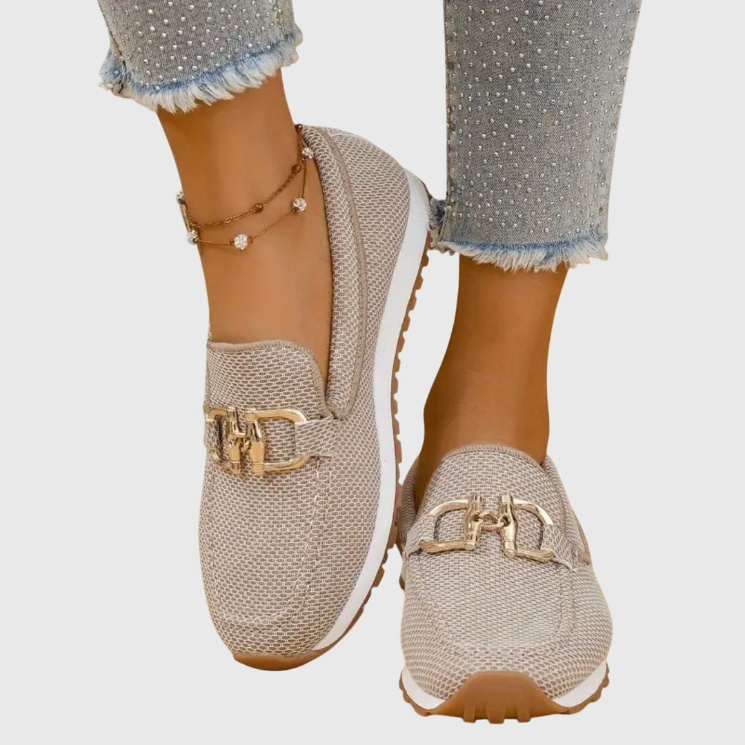 Susie | Gold Cushioned Sneakers