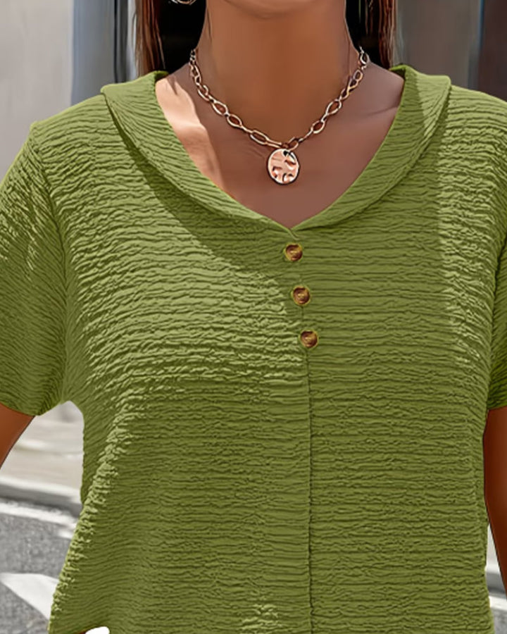 Barbara | Collar Tee with Buttons — view 20
