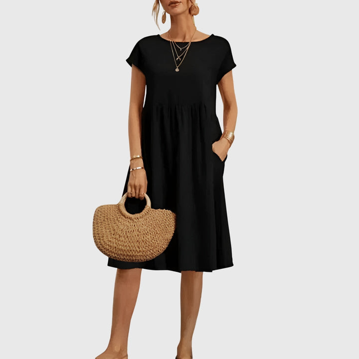 Mirabel | Blue Floral Flowing Dress — view 7