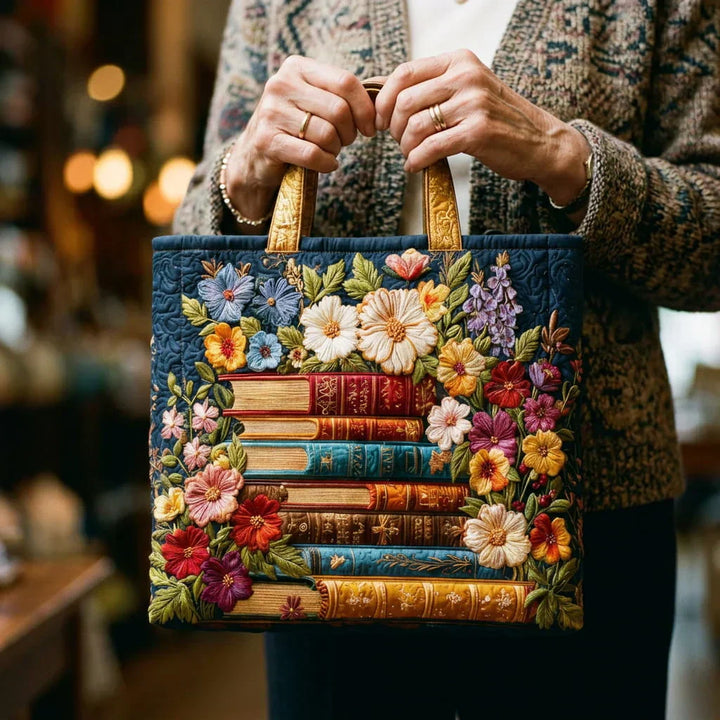 Handcrafted Bag | Floral Print and Books
