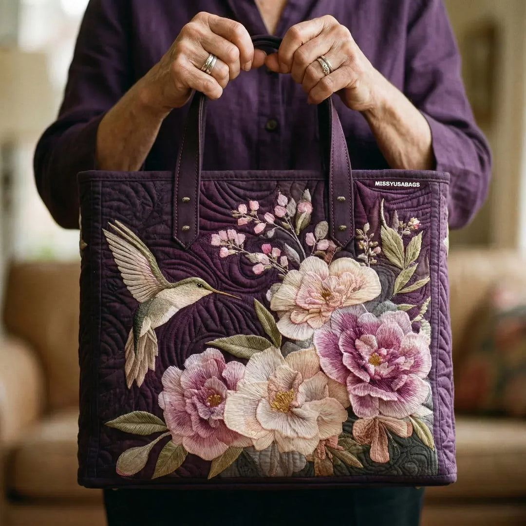 Handcrafted Bag |  Hummingbirds and Orchids