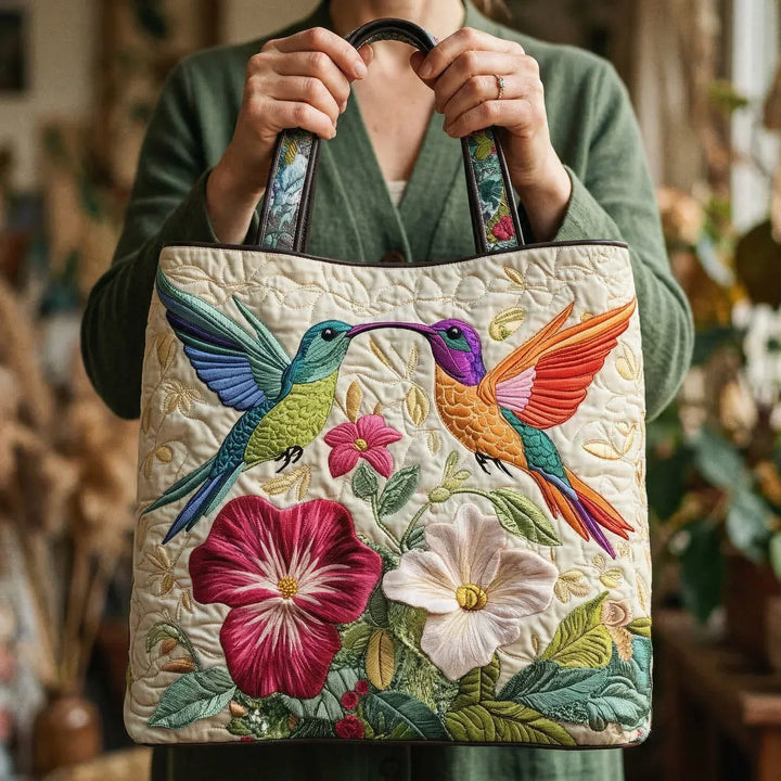 Handcrafted Bag | Hummingbird and White Flowers