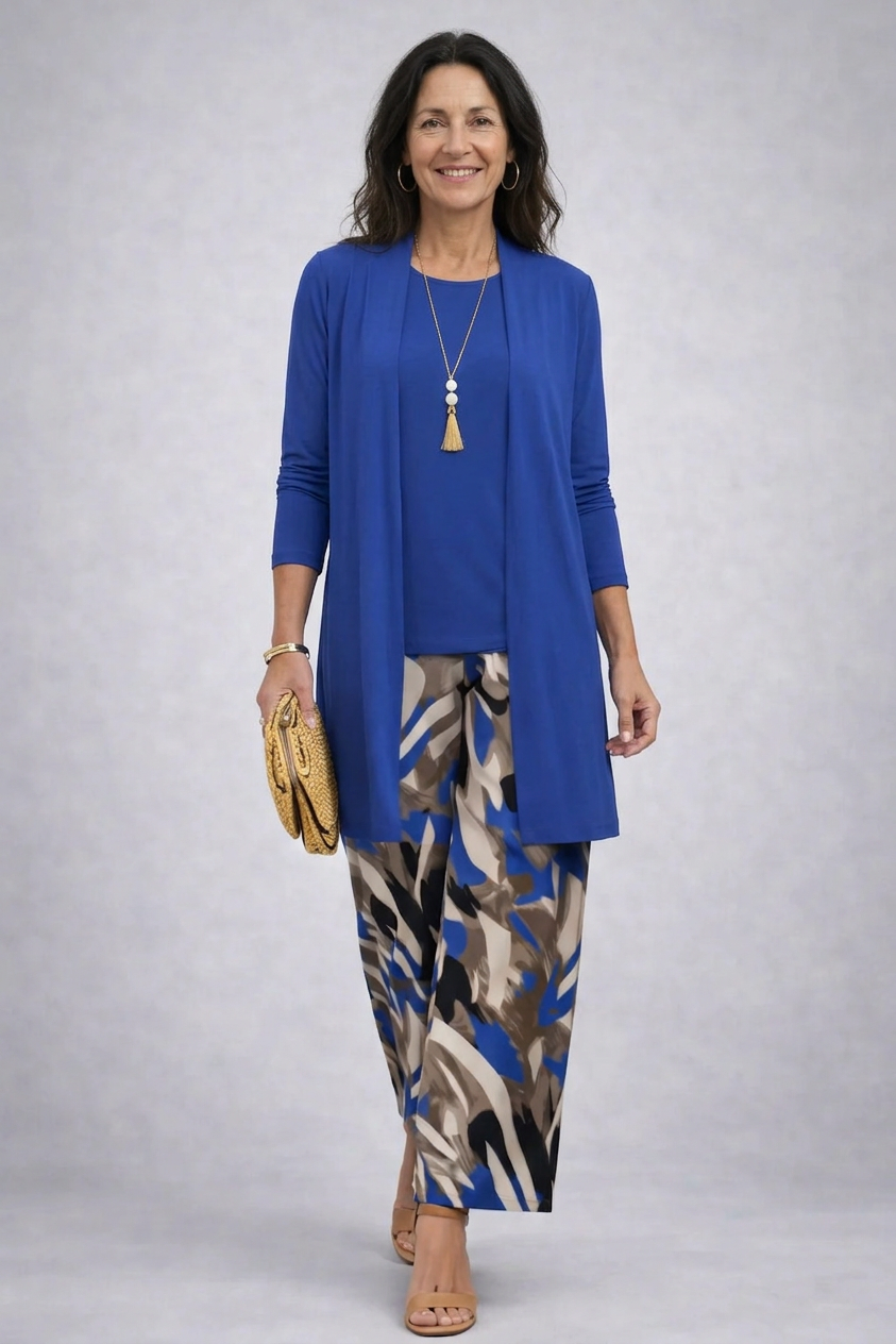 Fleurette | Steel Blue Trouser Set