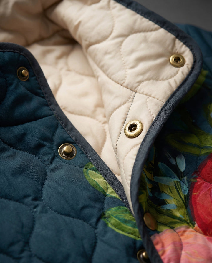 Amaya | Vintage Floral Print Quilted Jacket — view 2