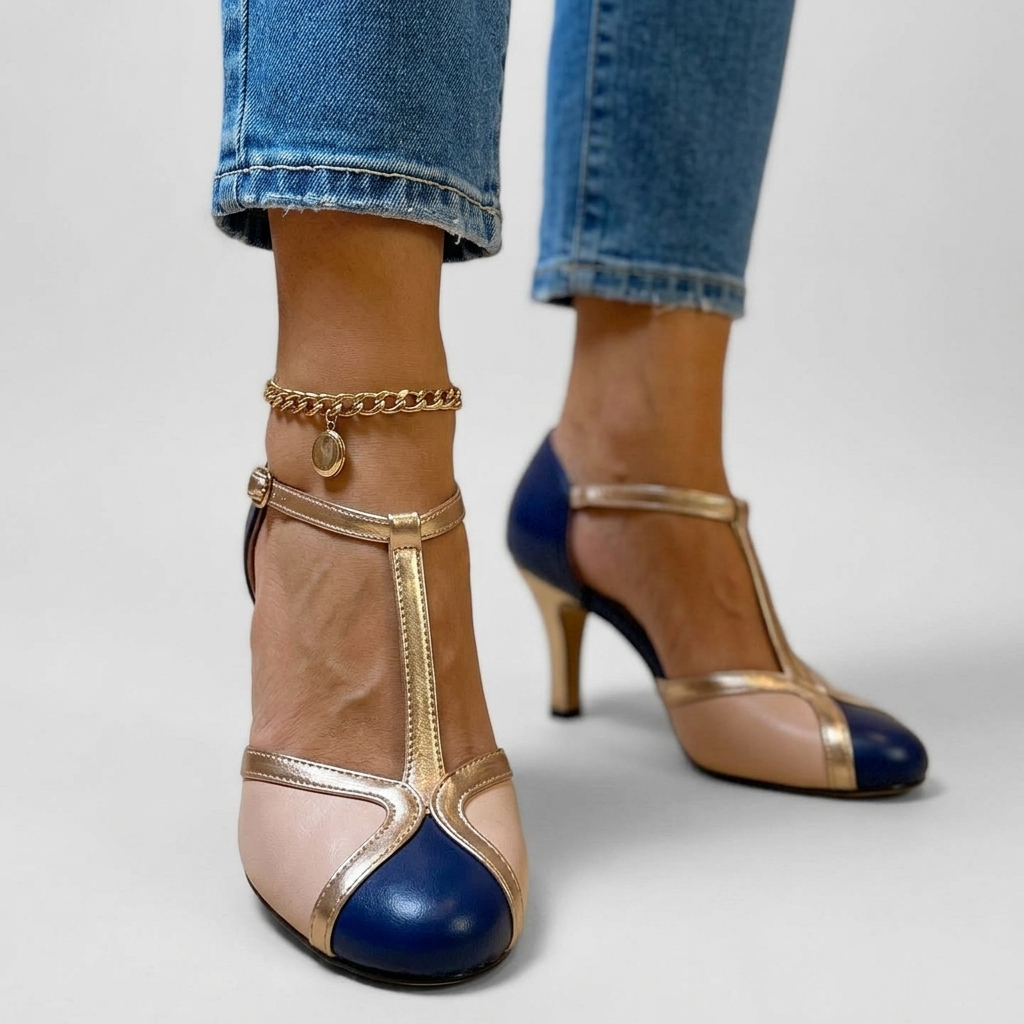 Susan | Denim All-Day Comfort T-Strap Heels