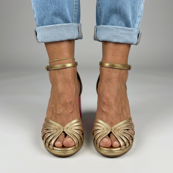 Frances | Ankle Strap Open Toe Heels — view 2