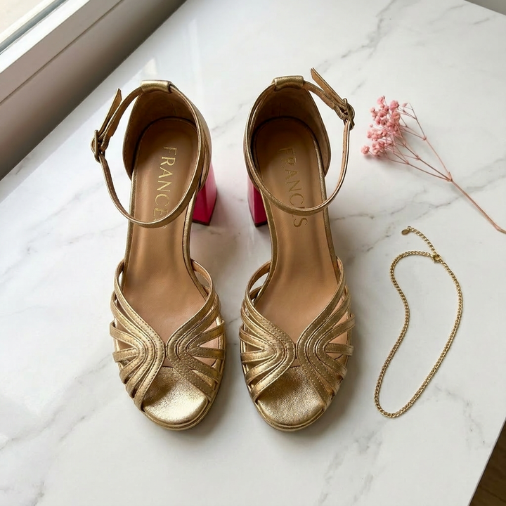 Frances | Ankle Strap Open Toe Heels — view 3