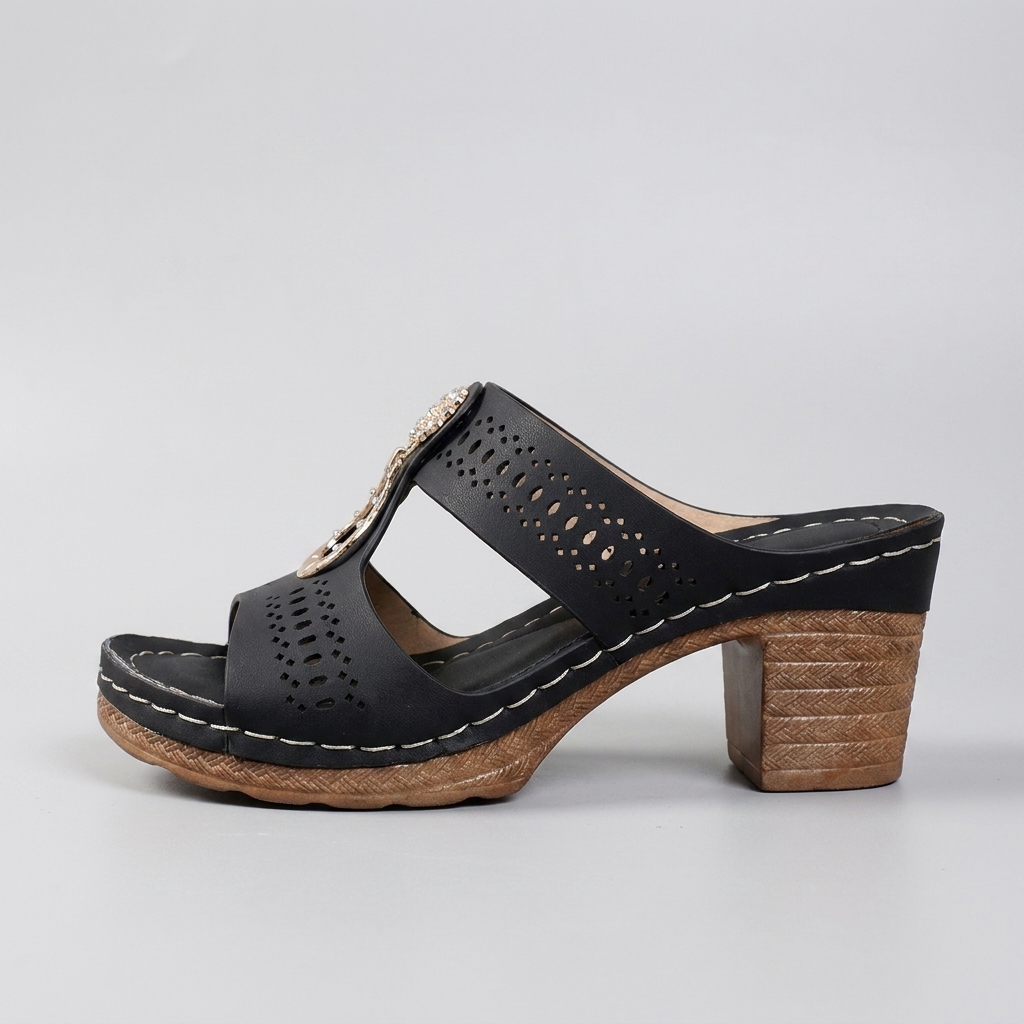 Linda | Grey Soft Knit Comfort Sandals