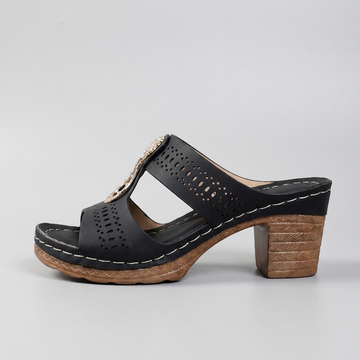 Linda | Grey Soft Knit Comfort Sandals
