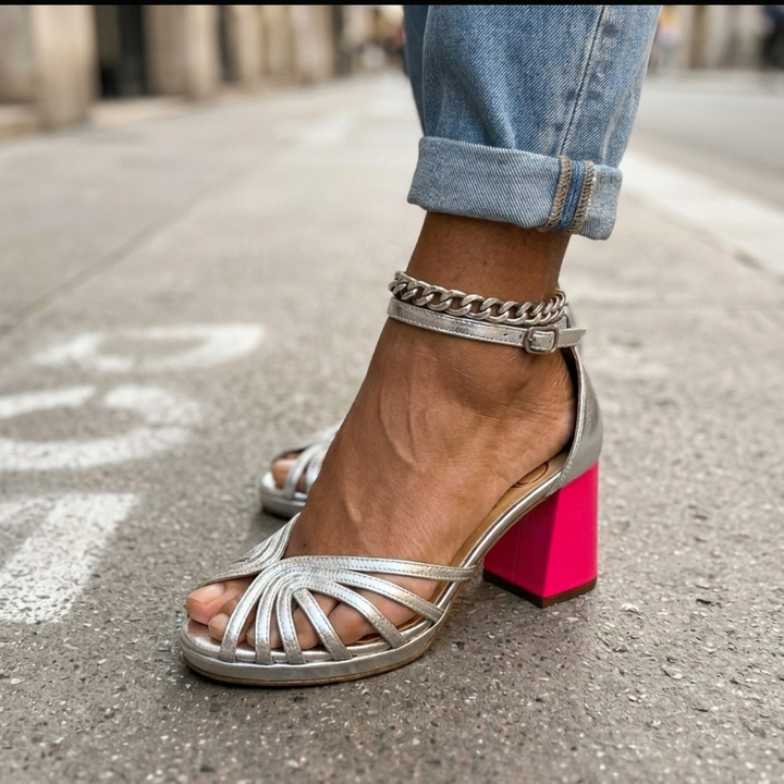 Frances | Ankle Strap Open Toe Heels — view 4