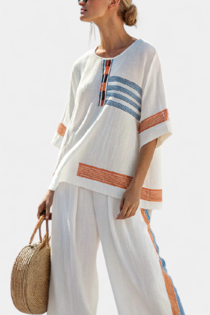 Penelope | Sophisticated Orange Top and Trouser