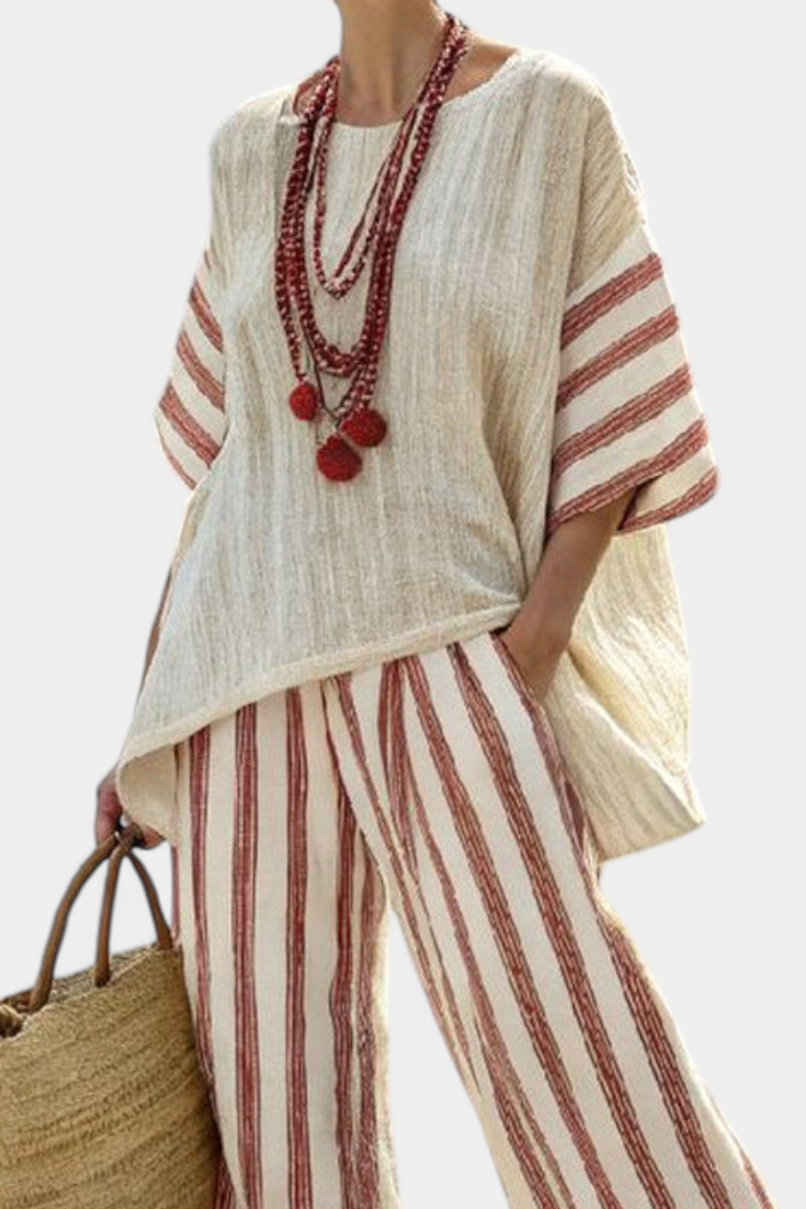 Braelith | Cream Rustic Striped Set — view 2