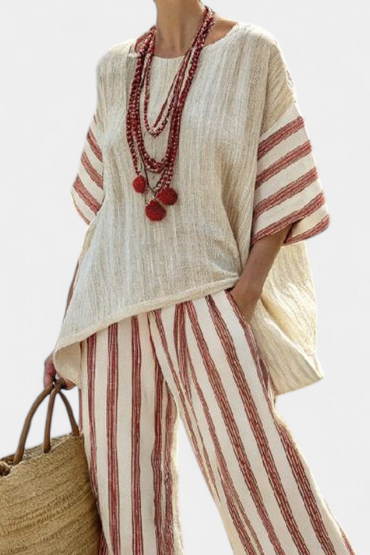 Braelith | Cream Rustic Striped Set — view 2
