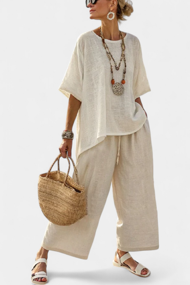 Beatrice | Basic Comfortable Shirt and Wide-leg Trousers