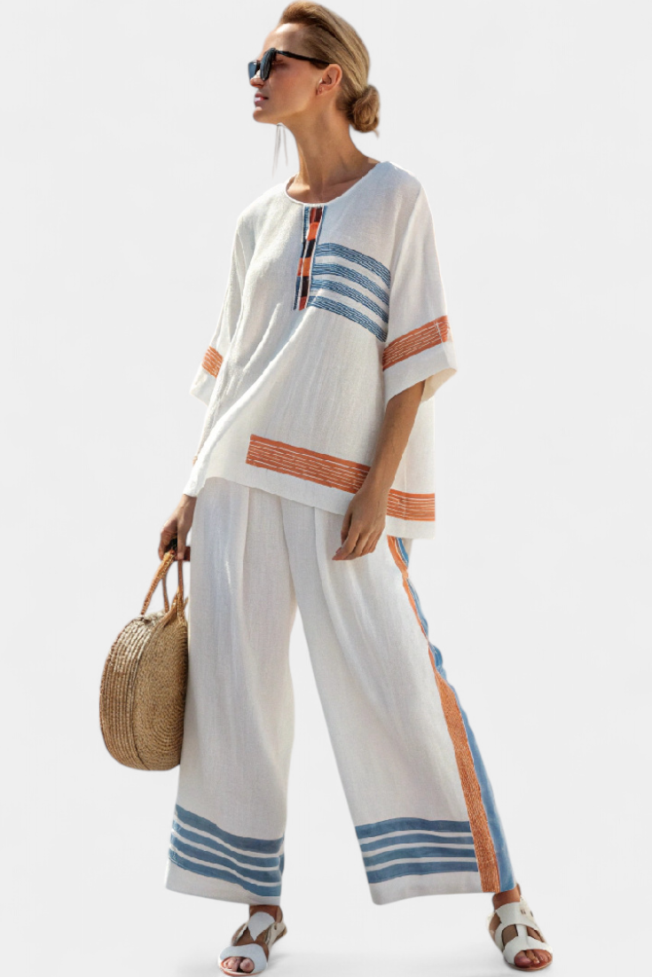 Marcellin | Blue Orange Striped Set — view 4