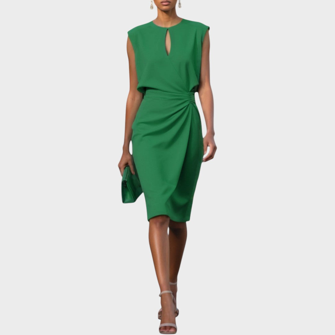 Moana | Long Sleeve Midi Dress with Round Neck