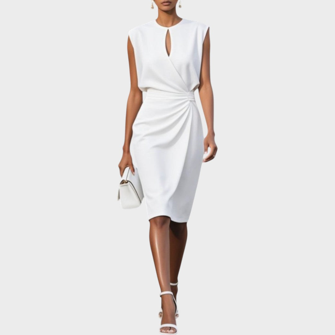 Moana | Long Sleeve Midi Dress with Round Neck