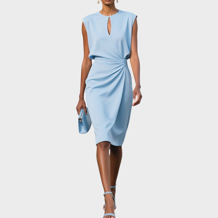 Moana | Long Sleeve Midi Dress with Round Neck