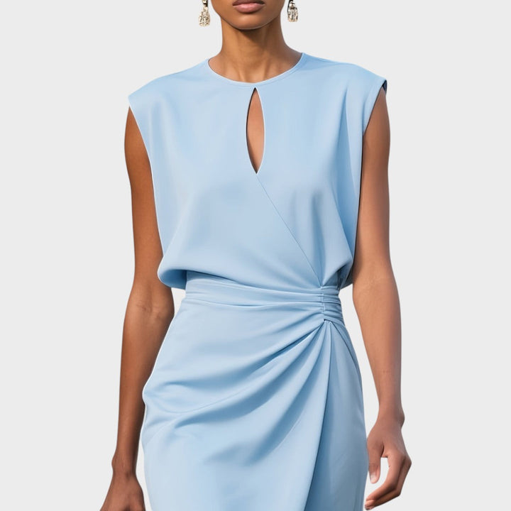 Moana | Long Sleeve Midi Dress with Round Neck