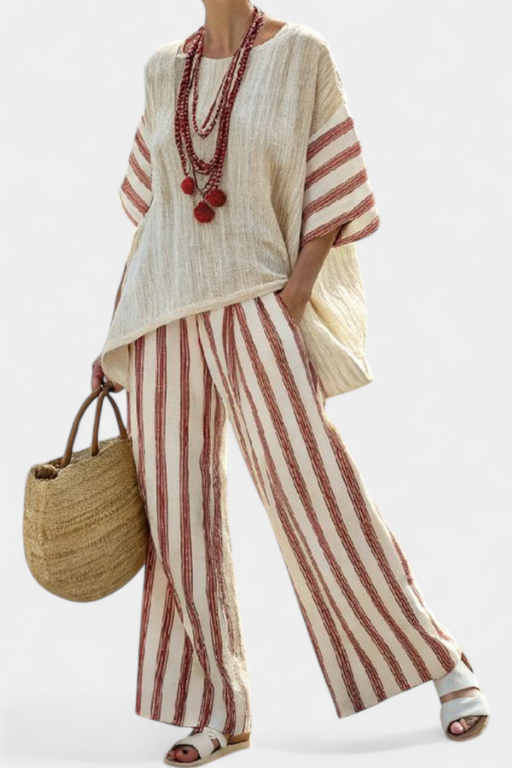 Braelith | Cream Rustic Striped Set