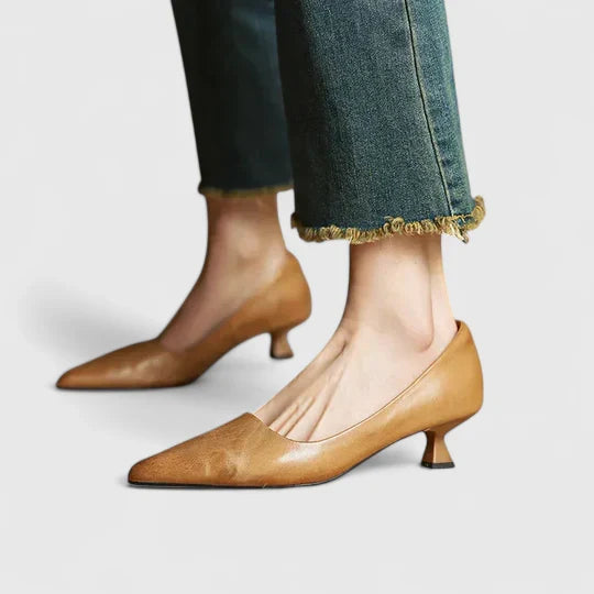 Nyah | Grey Soft Comfort Heels — view 9