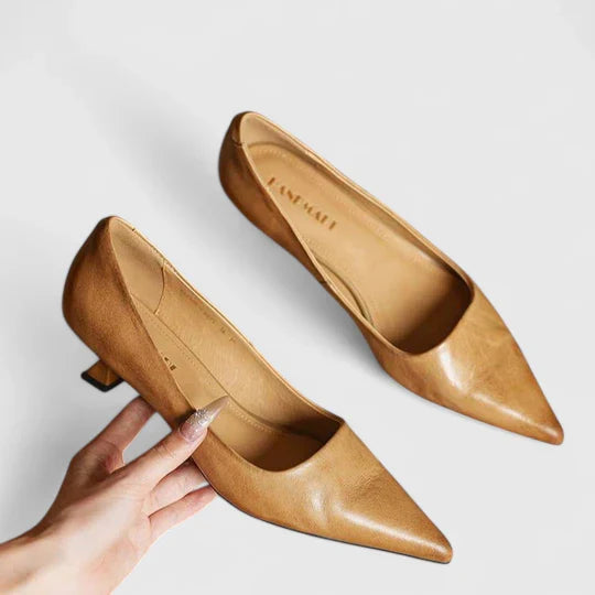 Nyah | Grey Soft Comfort Heels — view 10