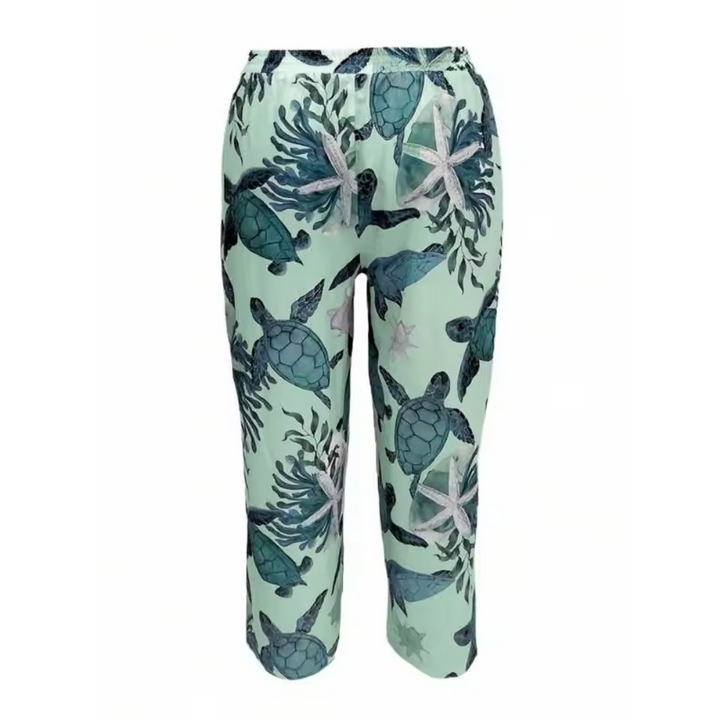 Carissa | Navy Print Straight Leg Pants — view 3