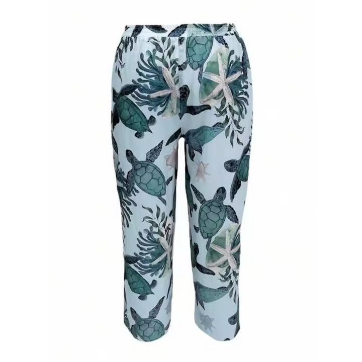 Brea | Terracotta Print Straight Leg Pants — view 3