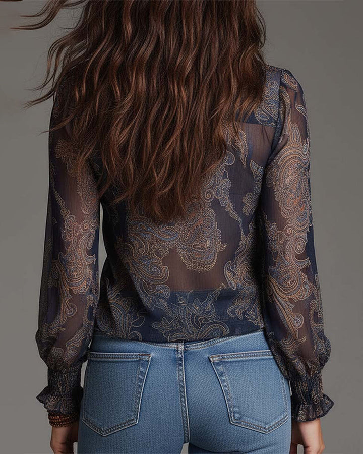 Demi | Zip Ruffled Retro Blouse — view 19