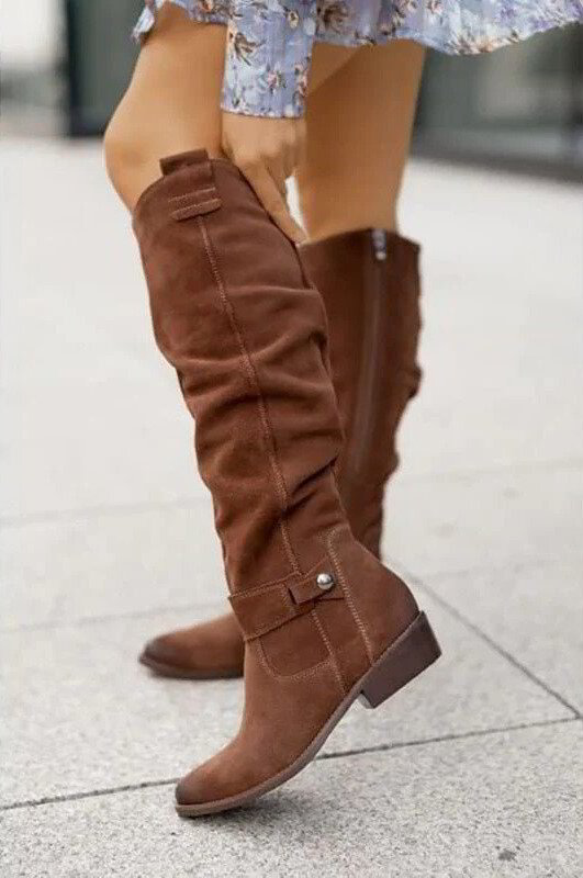 Shoeby | Beige Low Wedge Boots — view 7