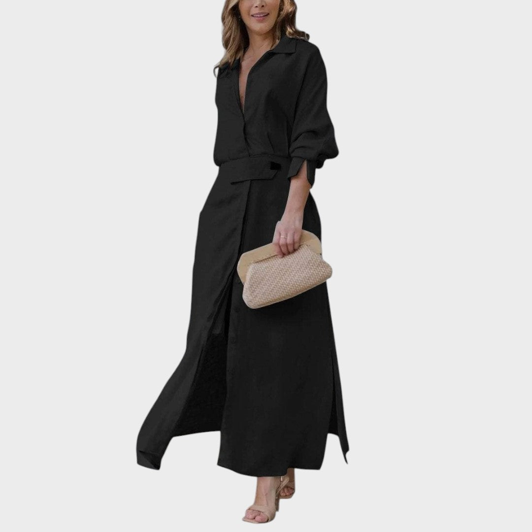 Jeanette | Long Dress with V-Neck