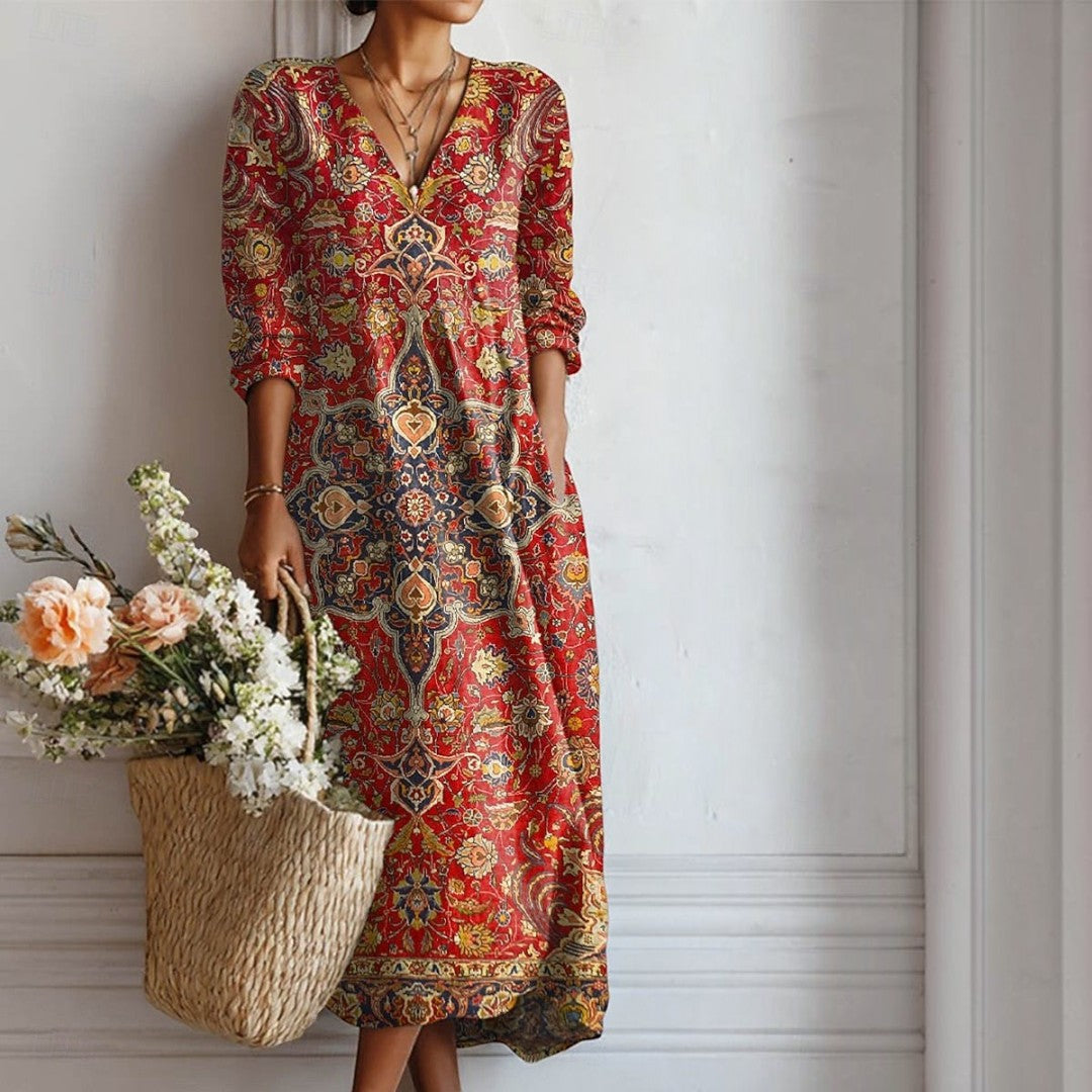 Astrid | Flowing Pastel Boho Maxi Dress