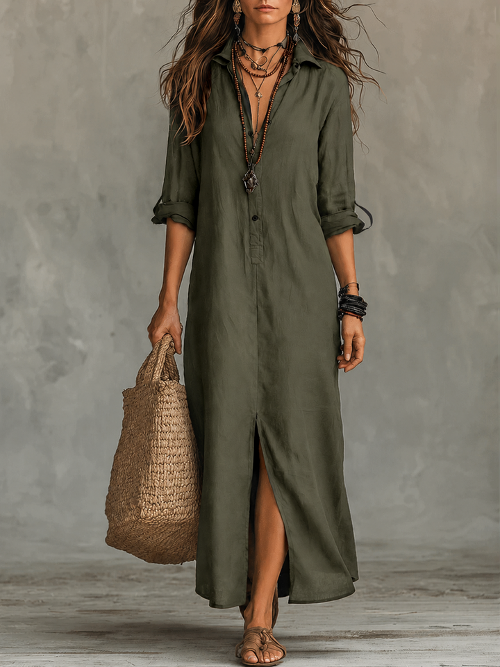 Wren | Black Button-Front Maxi Dress — view 9